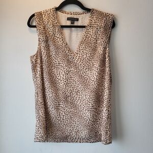 Banana Republic Animal Print V-Neck  Top
